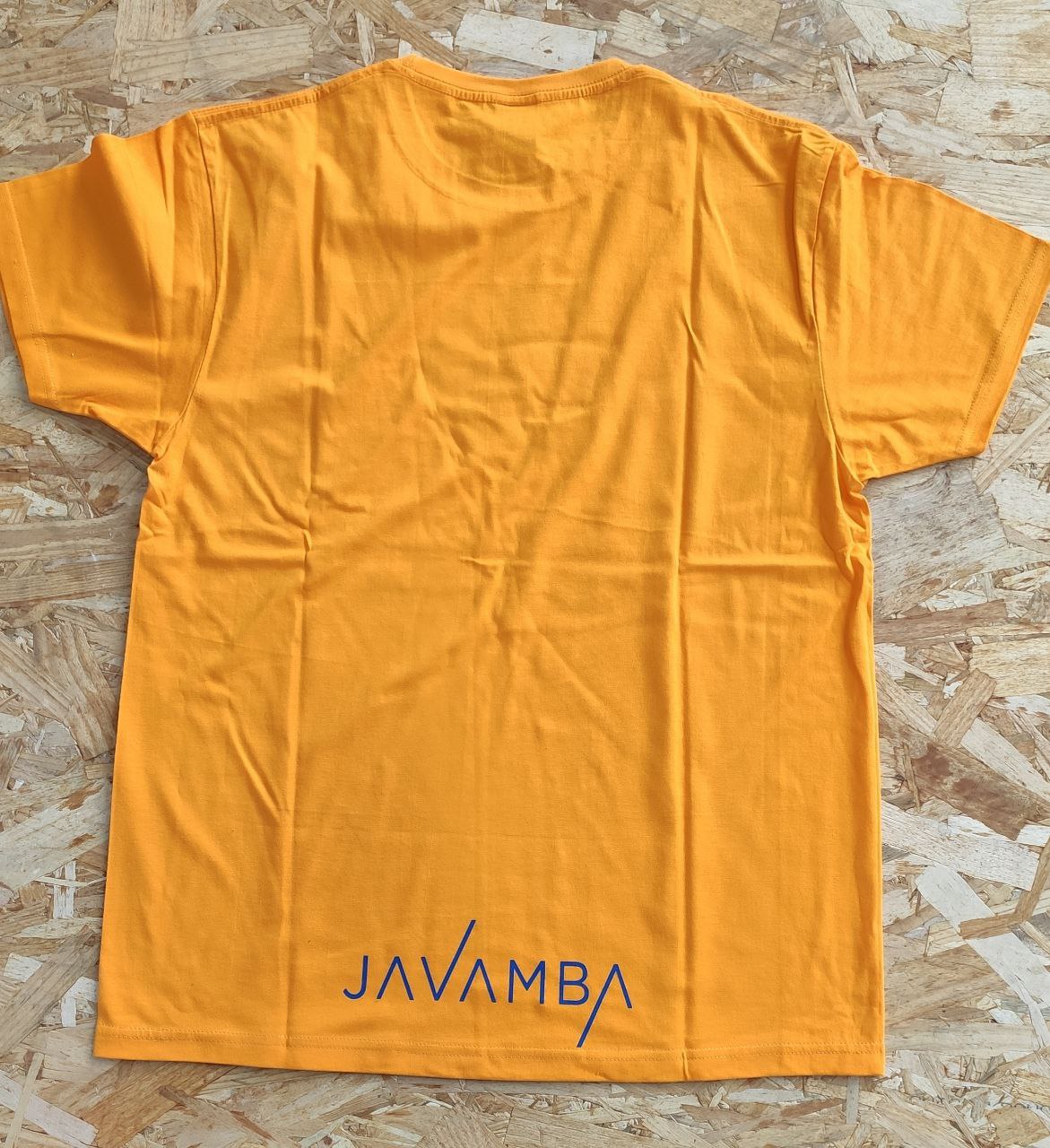 Camiseta Naranja Logo JAVAMBA Azul Oscuro